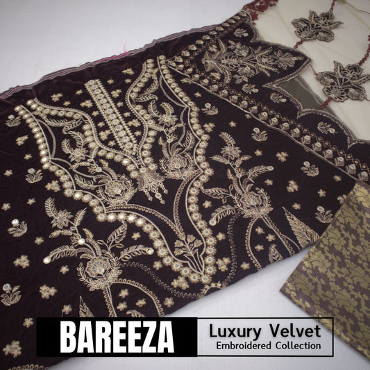 Bareeza Velvet Luxury Embroidered D # (1595-006)