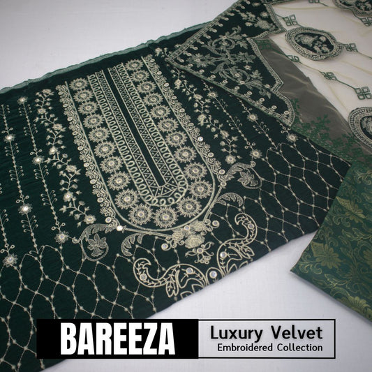 Bareeza Velvet Luxury Embroidered D # (1596-001)