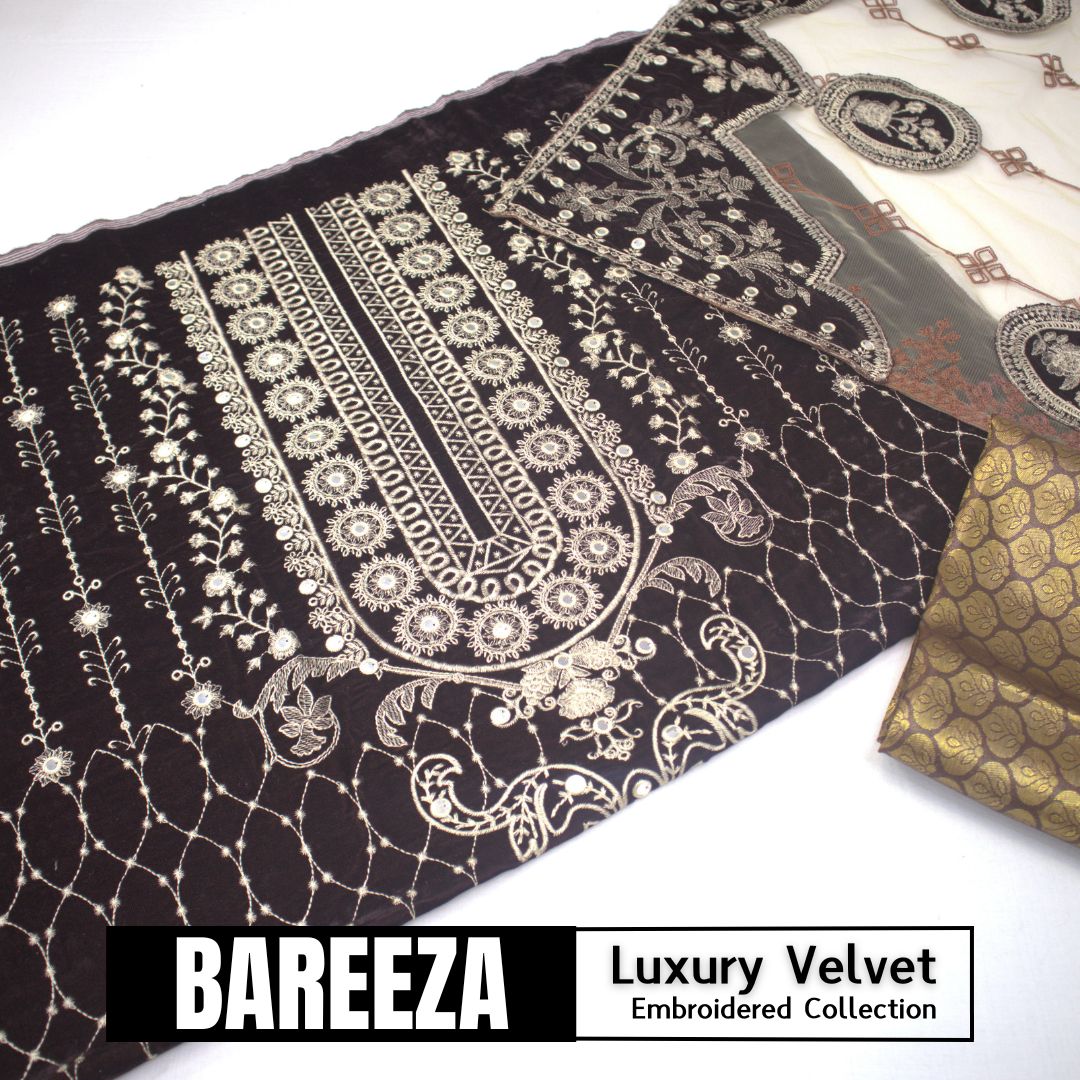 Bareeza Velvet Luxury Embroidered D # (1596-003)