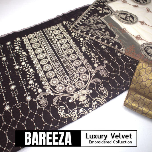 Bareeza Velvet Luxury Embroidered D # (1596-003)