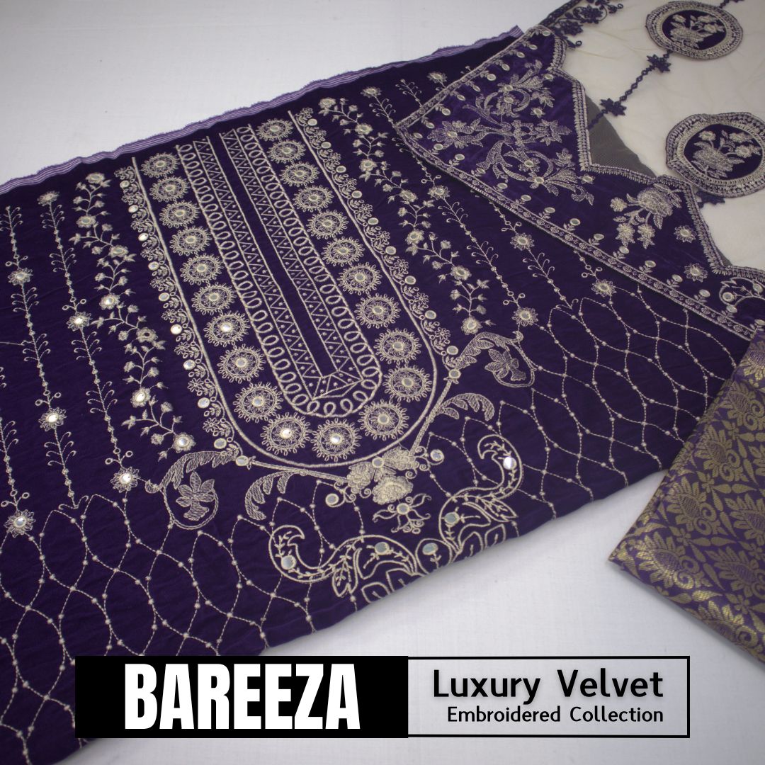 Bareeza Velvet Luxury Embroidered D # (1596-006)