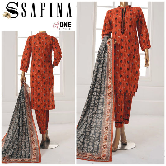 Safina Identic Khaddar 3 Piece (1604-002)