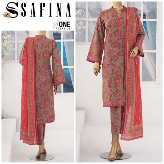 Safina Identic Khaddar 3 Piece (1604-006)