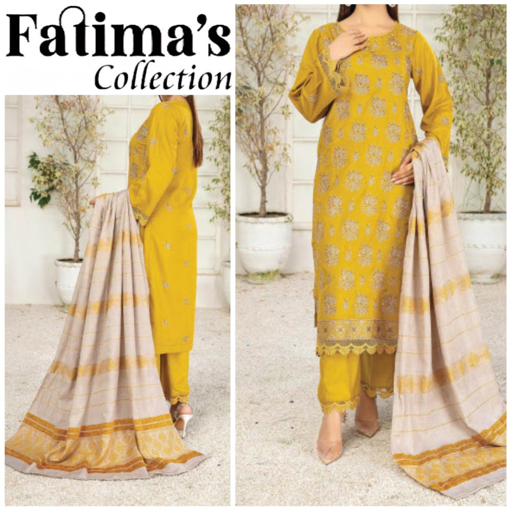 Chambeli Fancy Peach Wool Embroidered (1606-006)