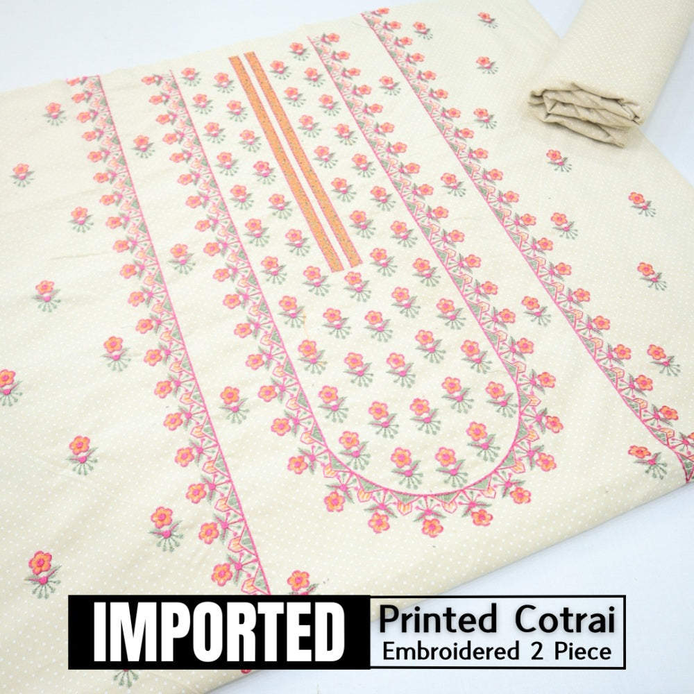 Printed Embroidered Cotrai (1613-007)