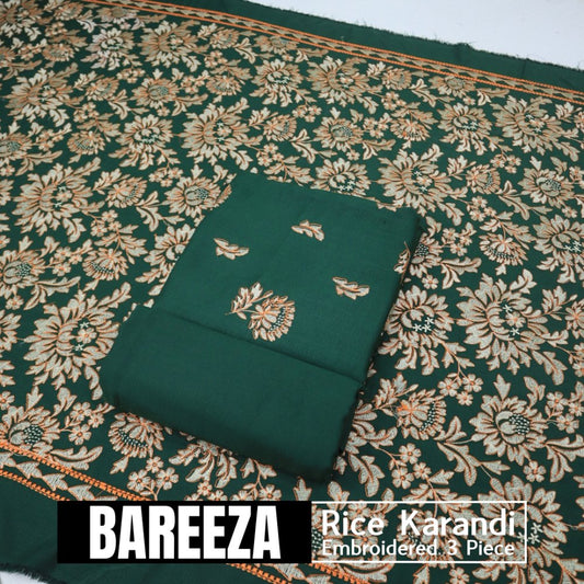 Bareeza EMD Shawl 3 Piece Rice Karandi (1614-010)