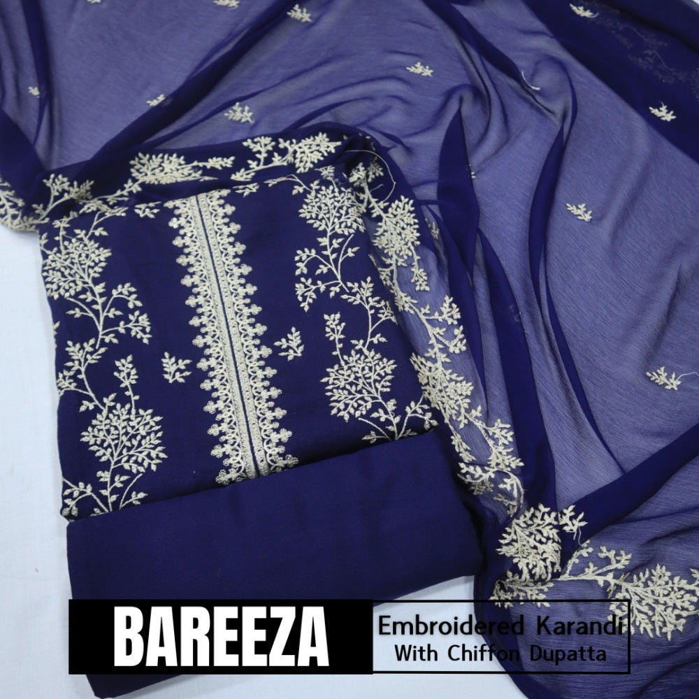 Bareeza Emd Karandi with Chiffon Dupatta (1615-017)