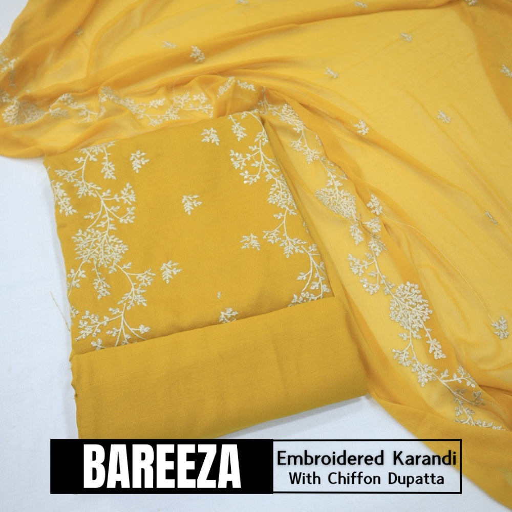 Bareeza Emd Karandi with Chiffon Dupatta (1615-022)