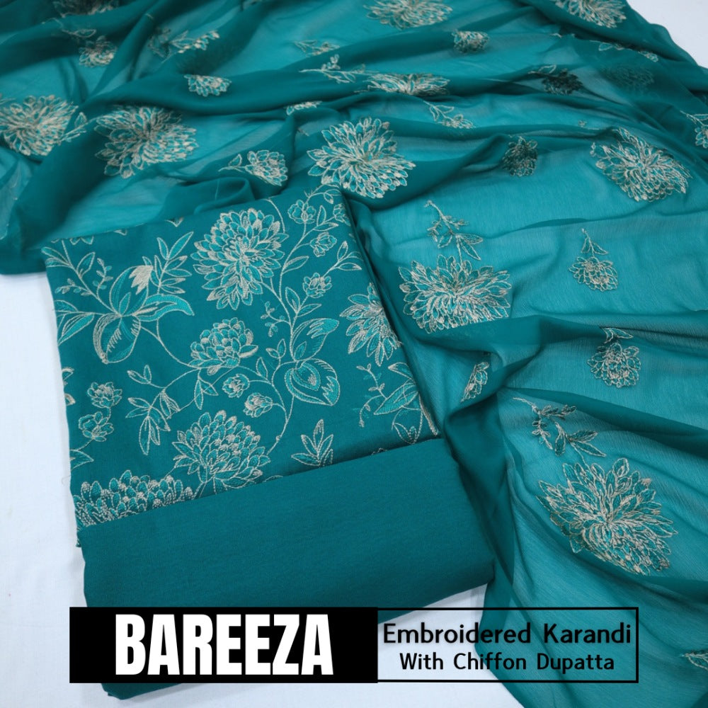 Bareeza Emd Karandi with Chiffon Dupatta (1615-024)