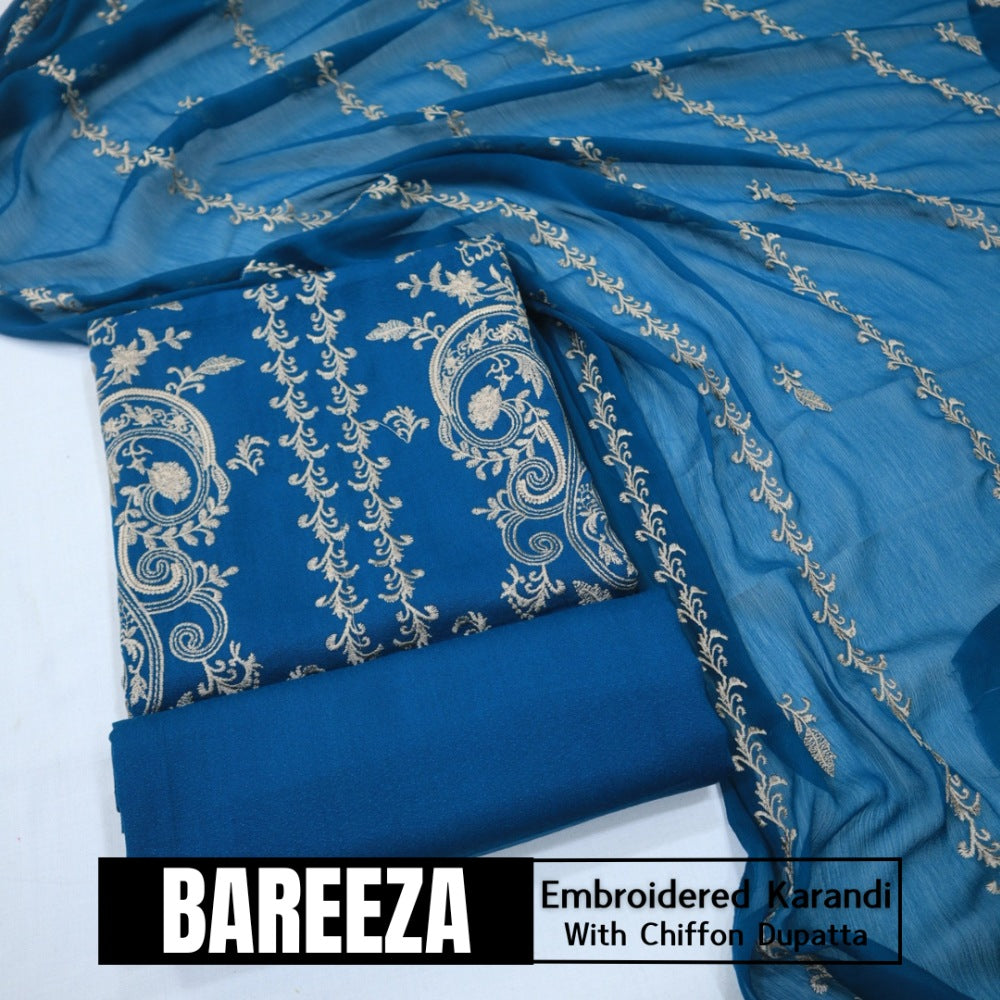 Bareeza Emd Karandi with Chiffon Dupatta (1615-030)