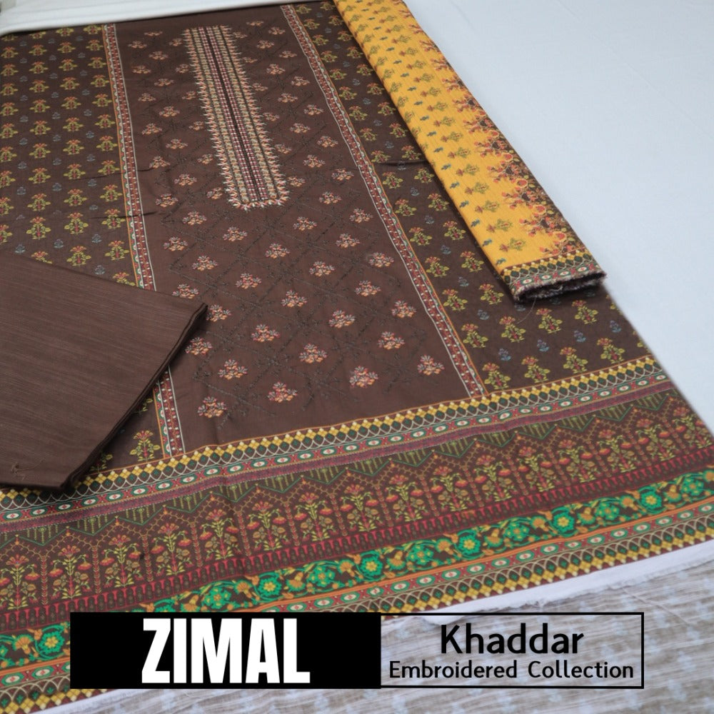 Zimal Khaddar Embroidered Shirt (1616-002)