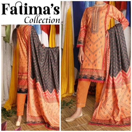 Zimal Khaddar Embroidered Shirt (1616-004)