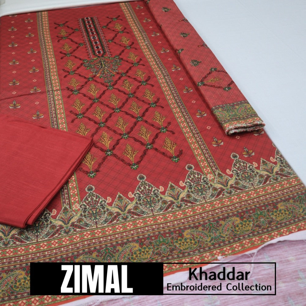 Zimal Khaddar Embroidered Shirt (1616-009)