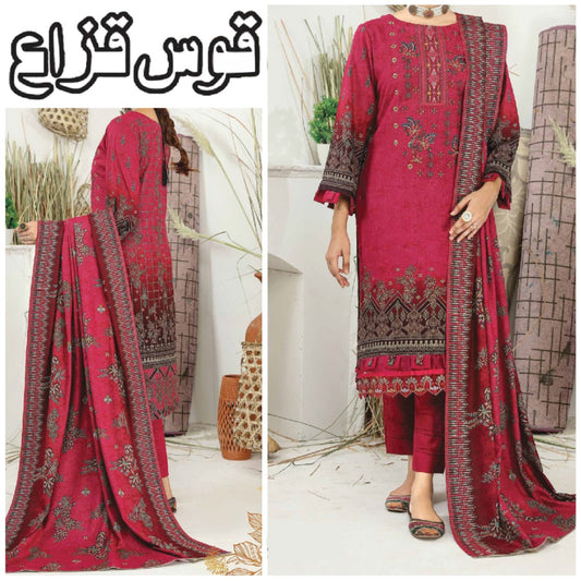 Kaus-e-Qazah Embroidered Cutwork Shawl (1618-002)