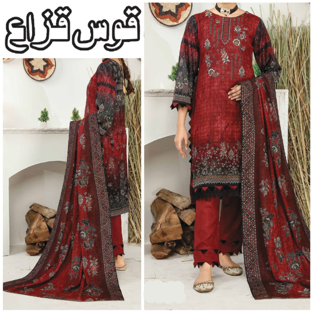 Kaus-e-Qazah Embroidered Cutwork Shawl (1618-008)