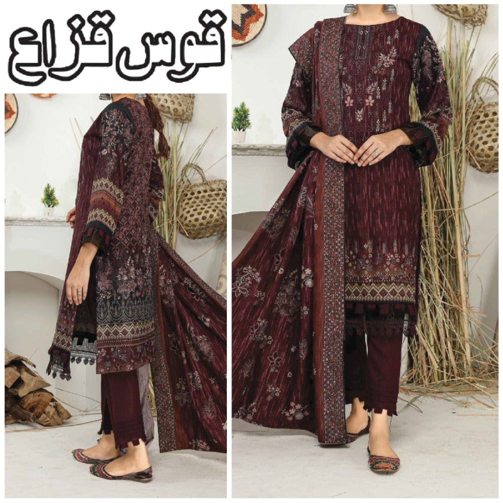 Kaus-e-Qazah Embroidered Cutwork Shawl (1618-010)
