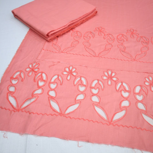 Cotton Lawn Laser Daman Work Pink (1659-001)