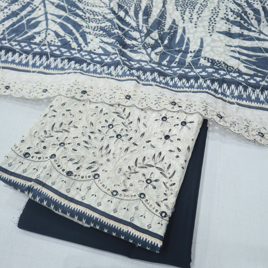 Dhaga Kari EMB Lawn by HZ (1670-028)