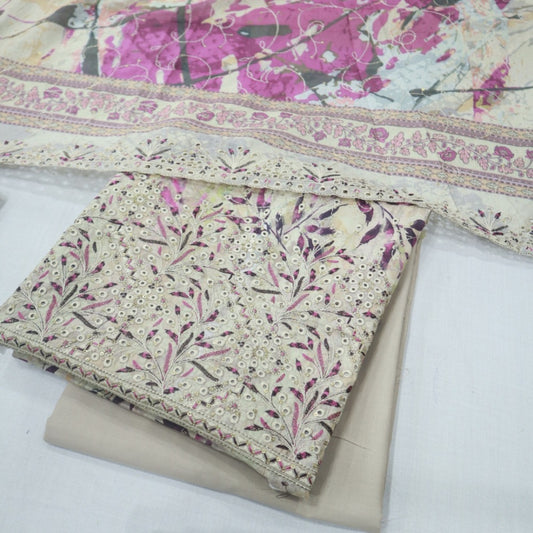 Dhaga Kari EMB Lawn by HZ (1670-029)