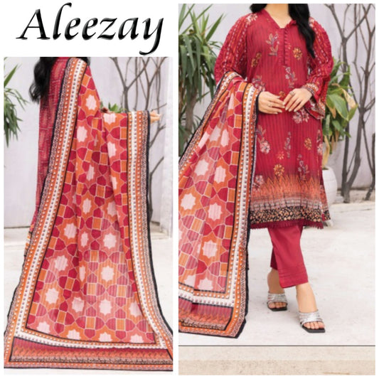 Aleezay Bana Dora Lawn 3 Piece (1678-001)