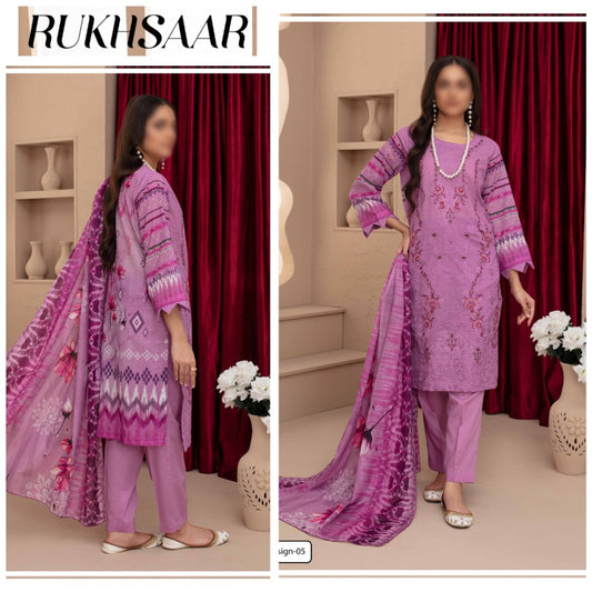 Rukhsaar EMB Lawn & Voil Dupatta (1696-002)