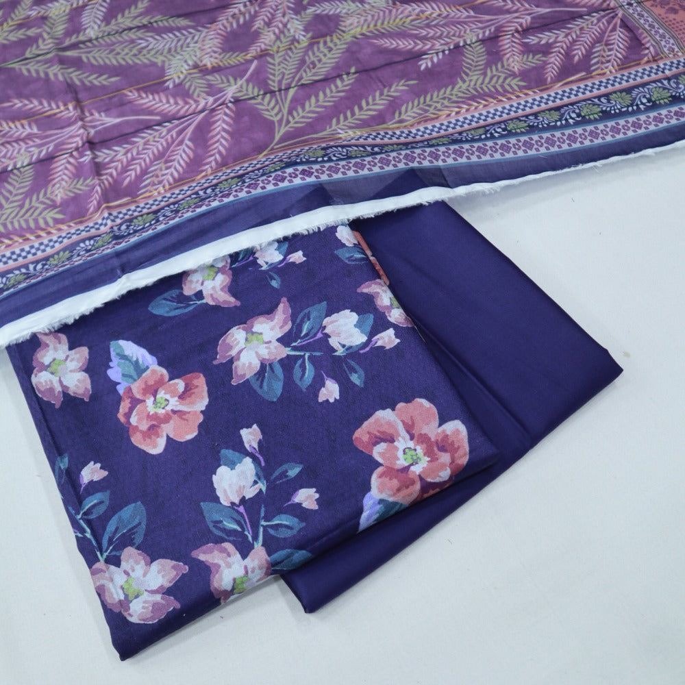 Self Jacquard Lawn 3 Piece (1702-001)
