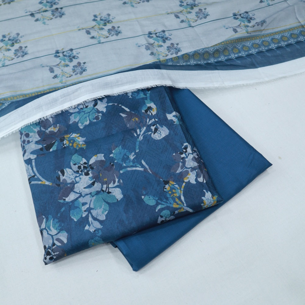 Self Jacquard Lawn 3 Piece (1702-004)