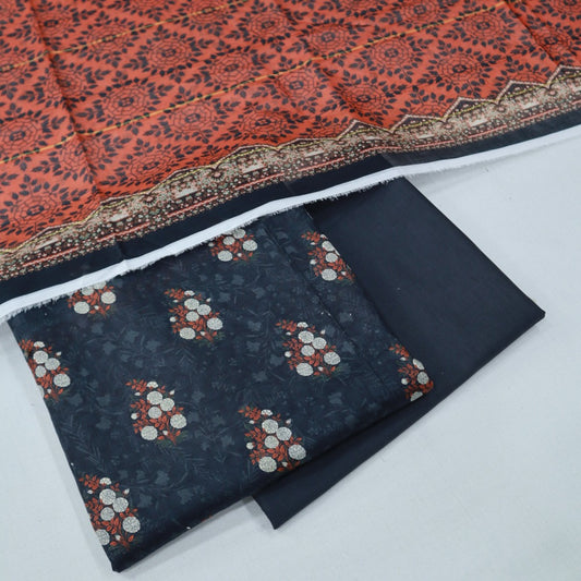 Self Jacquard Lawn 3 Piece (1702-005)