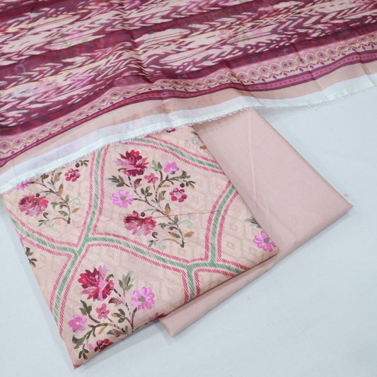 Self Jacquard Lawn 3 Piece (1702-007)