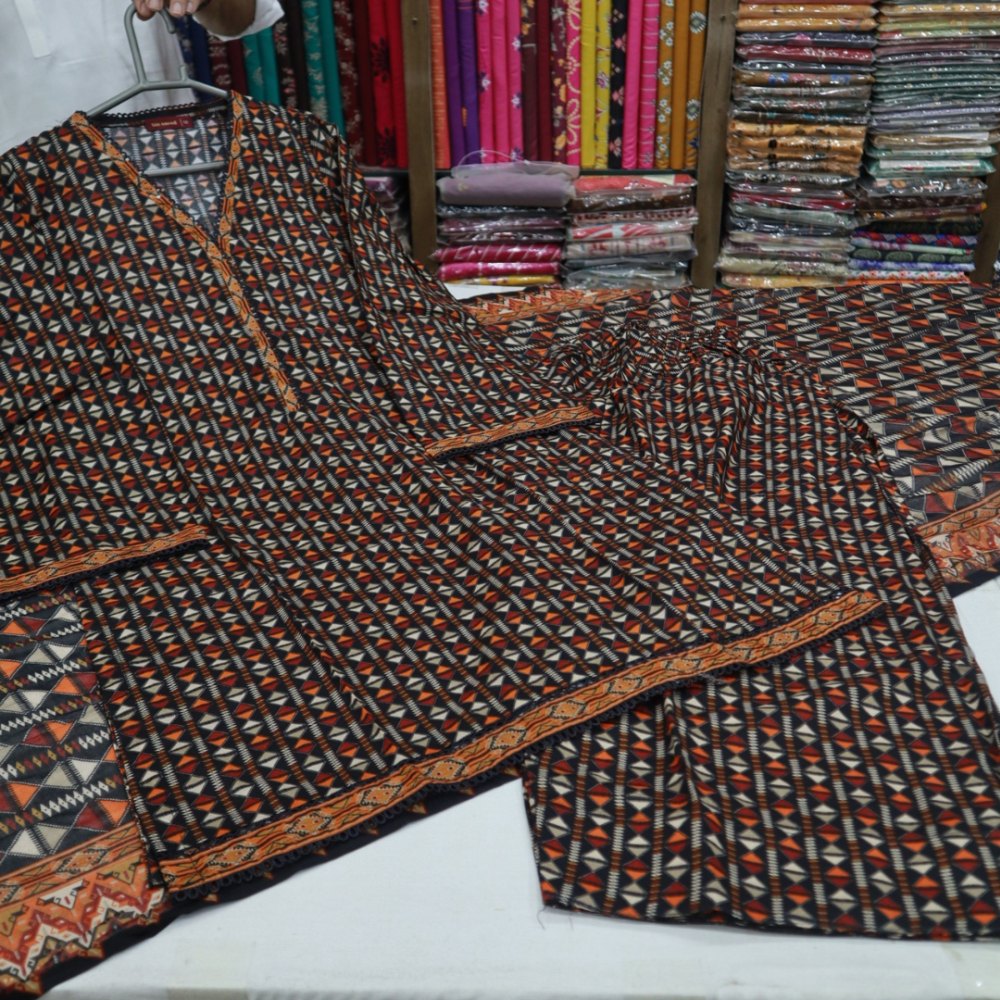 Bin Saeed Stitch Farshi Shalwar 3 PC (1714-003)
