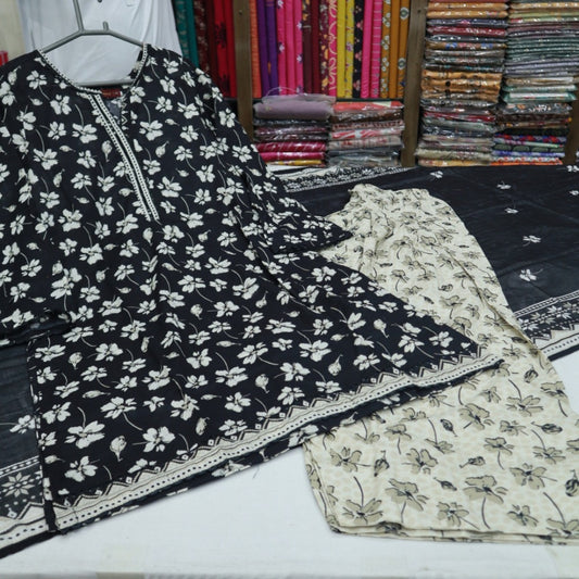 Bin Saeed Stitch Farshi Shalwar 3 PC (1714-016)