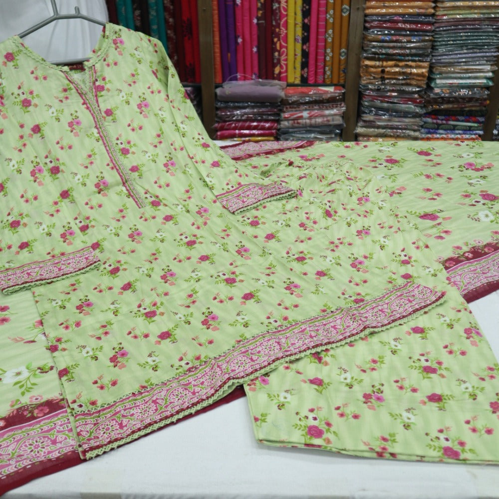 Bin Saeed Stitch Farshi Shalwar 3 PC (1714-018)