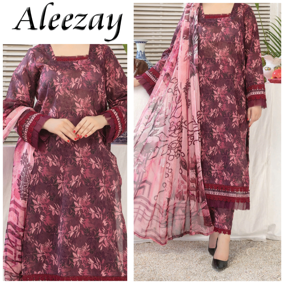 Aleezay Bana Dora Laen Printed Trouser (1717-001)