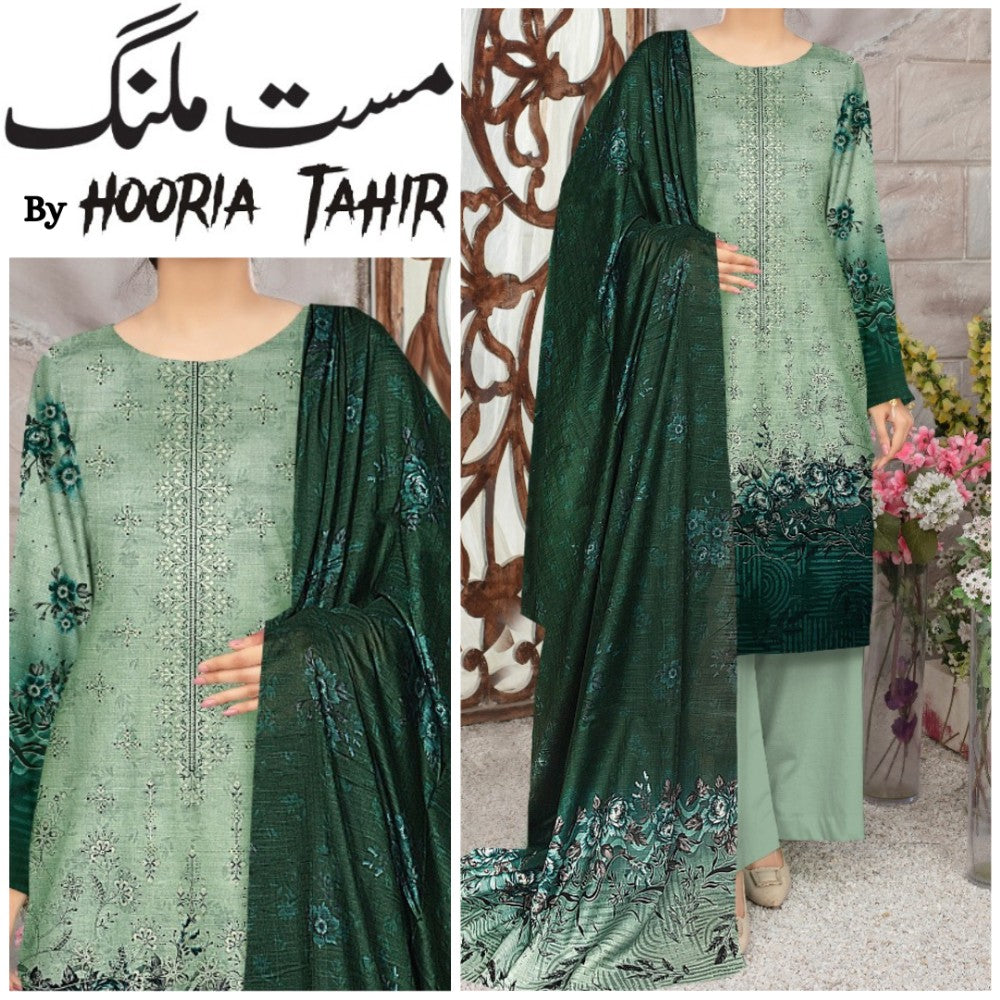 Hooria Tahir Bana Dora EMB Lawn 3 Piece (1744-001)
