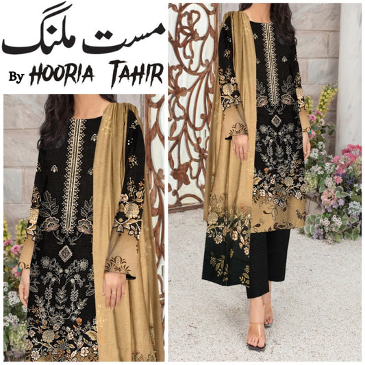Hooria Tahir Bana Dora EMB Lawn 3 Piece (1744-005)
