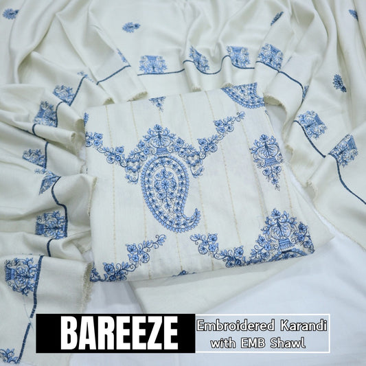 Bareeza EMB Karandi with EMB Shawl (1849-012)