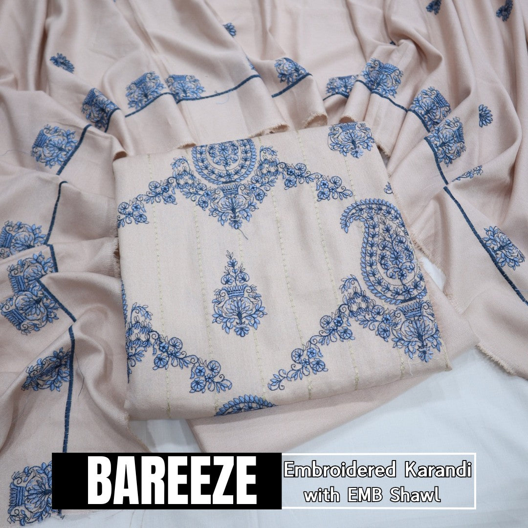 Bareeza EMB Karandi with EMB Shawl (1849-014)