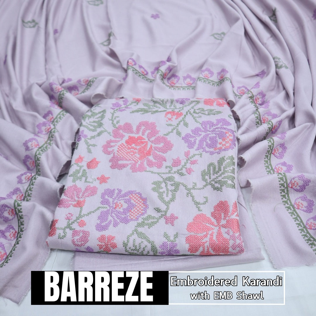 Bareeza EMB Karandi with EMB Shawl (1849-016)