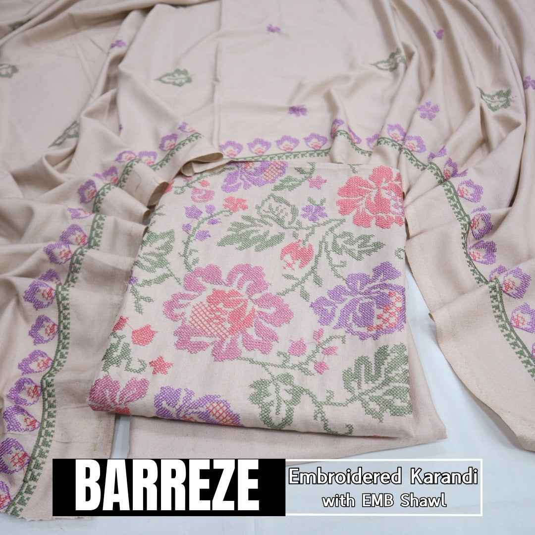 Bareeza EMB Karandi with EMB Shawl (1849-017)