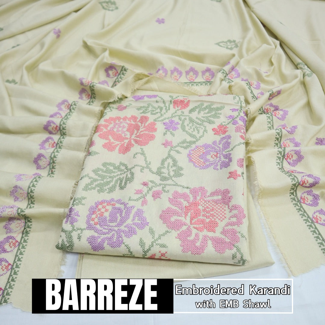 Bareeza EMB Karandi with EMB Shawl (1849-018)