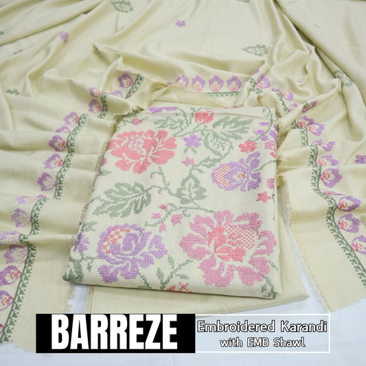 Bareeza EMB Karandi with EMB Shawl (1849-018)