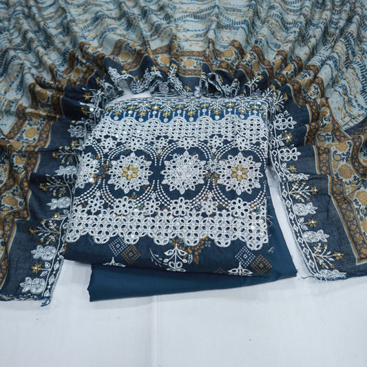 Daman EMB Cut-Work Dupatta by Mehak (1933-002)