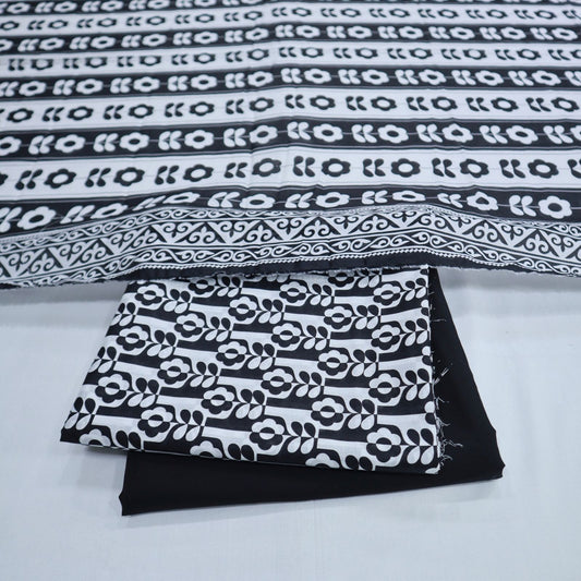 B&W Printed Lawn 3 Piece by Regalia (1942-001)