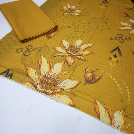Velvet Dhanak with Dyed Suit 3 Piece (1995-002)