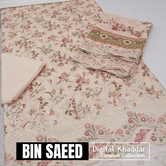 Bin Saeed Cut-Work Digital Khaddar (1437-014)